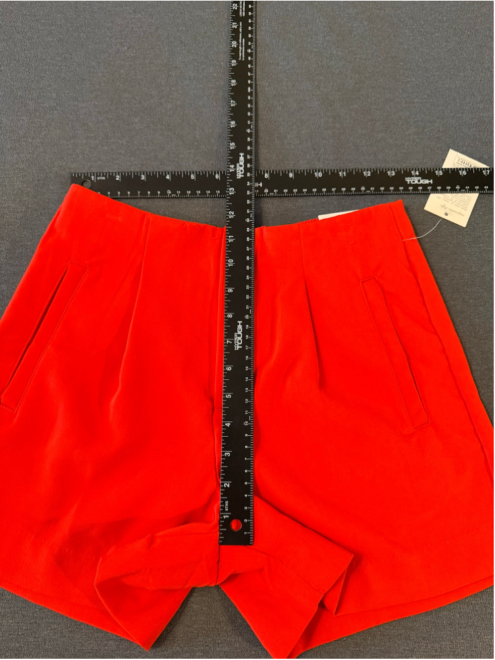 A New Day NWT High Rise Stretch Midi Shorts Orange Red 4 - Picture 4 of 7